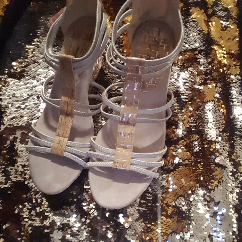 Strappy Wedges - Metallic